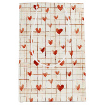 Red Cream Hearts Abstrato