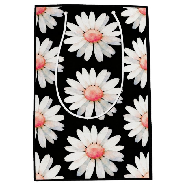 Sacola Para Presentes Média Red Dotted Daisy's (Frente)