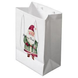 Sacola Para Presentes Média Red Green Christmas Papai Noel