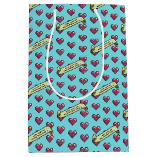 Sacola Para Presentes Média Red Hearts With Love On Valentine's Day 80s Retro
