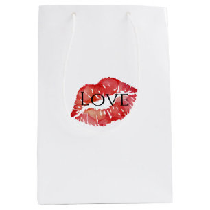 Sacola Para Presentes Média Red Lábios Flirty Kiss Love