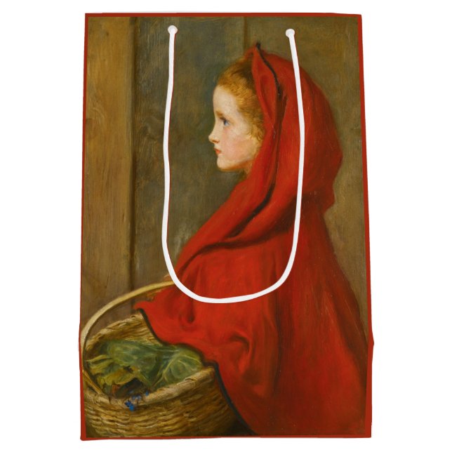 Sacola Para Presentes Média Red Riding Hood (por John Everett Millais) (Verso)