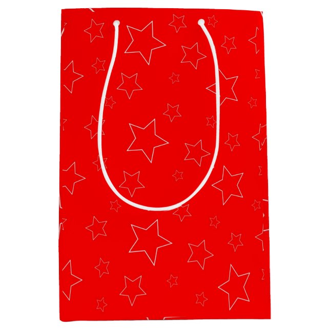 Sacola Para Presentes Média Red Stars Gift Bag (Frente)