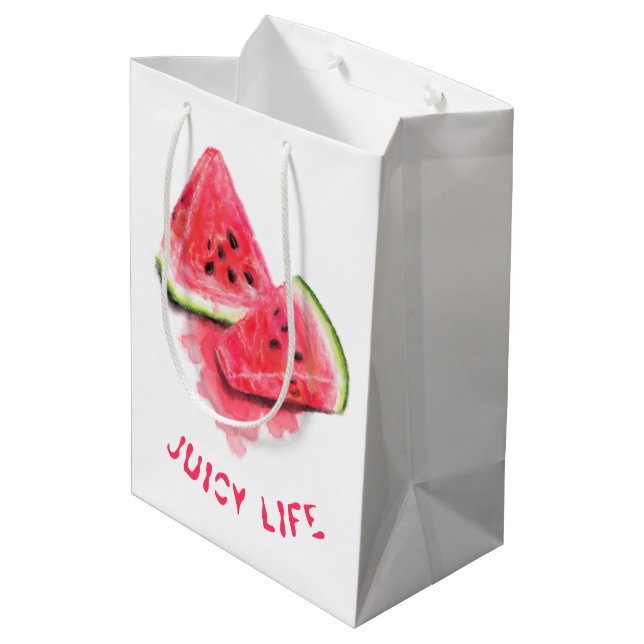 Sacola Para Presentes Média Red Sweet Suicy Watermelon Gift Bag (Verso inclinado)