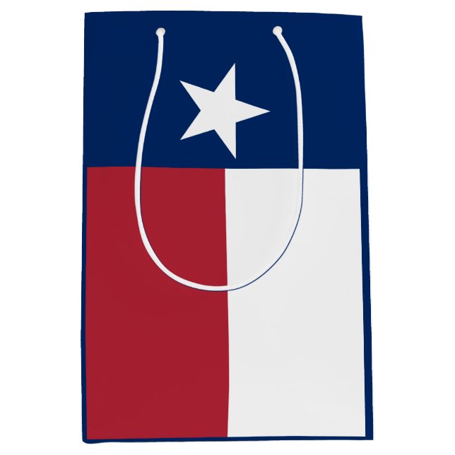 Sacola Para Presentes Média Red White Blue Texas Flag (Frente)