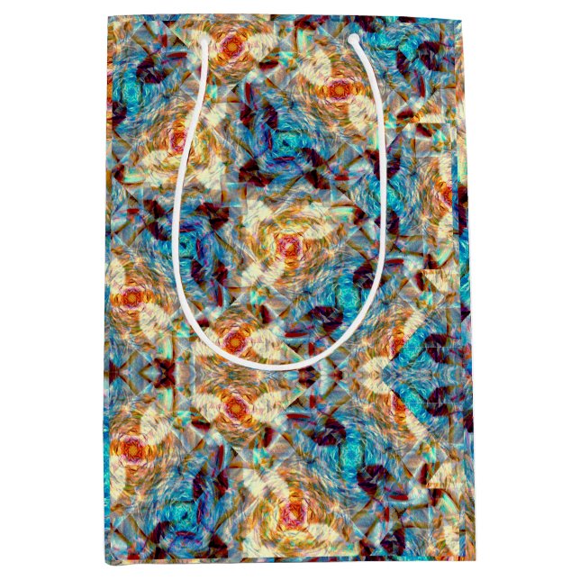 Sacola Para Presentes Média Redemoinho de Prisma de Rosa (Frente)