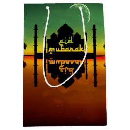 Sacola Para Presentes Média Reflexão da noite de Eid Mubarak