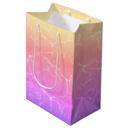 Sacola Para Presentes Média Reflexão de água rosa e amarela