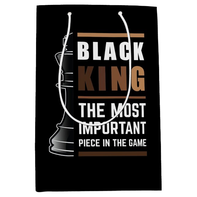 Sacola Para Presentes Média Rei Negro O Mais Importante Peço No Jogo 1 (Frente)