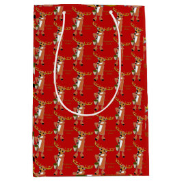 Sacola Para Presentes Média Reindeer Jazz Wrapping Paper