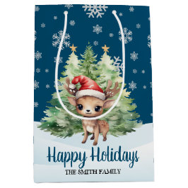 SACOLA PARA PRESENTES MÉDIA REINDOR DE TERRAS DE NATAL