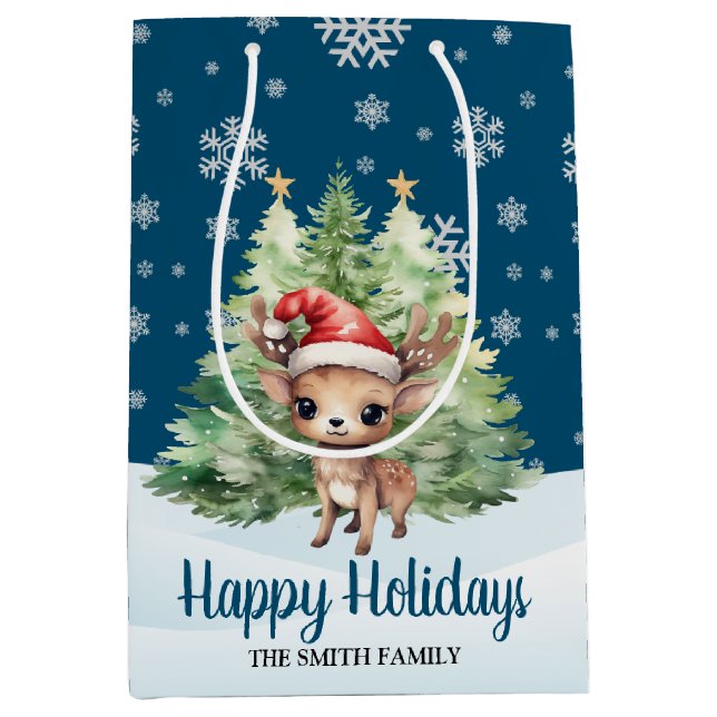 SACOLA PARA PRESENTES MÉDIA REINDOR DE TERRAS DE NATAL (Frente)