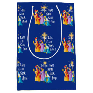Sacola Para Presentes Média Religiosos Homens Sábios Bonitos de Natal