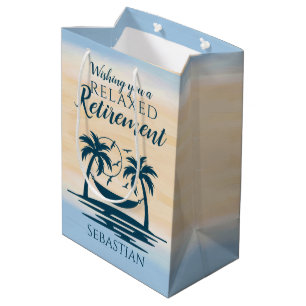 Sacola Para Presentes Média Retirement Beach Hammock Relaxado