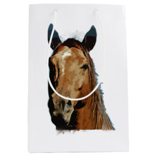 Sacola Para Presentes Média Retrato de Cavalo