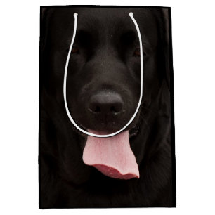 Sacola Para Presentes Média Retrato do cão preto