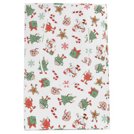 Sacola Para Presentes Média Retro Chilling Com Meu Natal De Snowmies