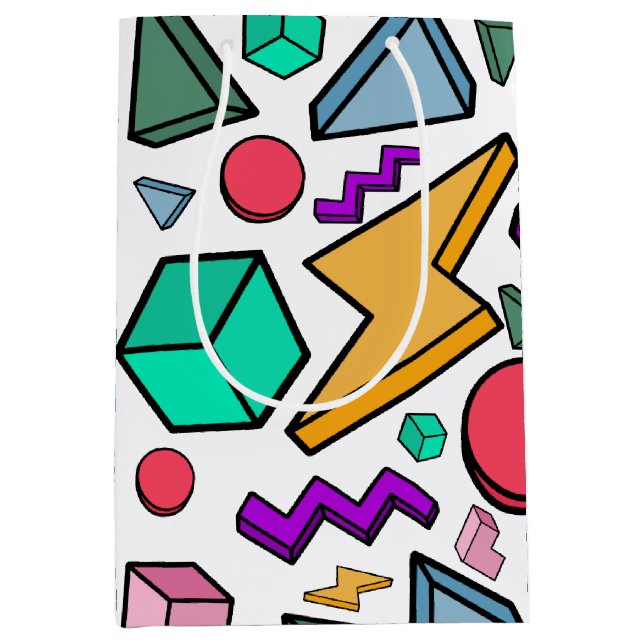 Sacola Para Presentes Média Retro estético da Vintage dos anos 80 (Frente)