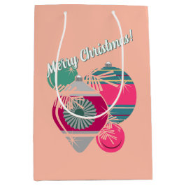 Sacola Para Presentes Média Retro Shiny Ornaments Natal