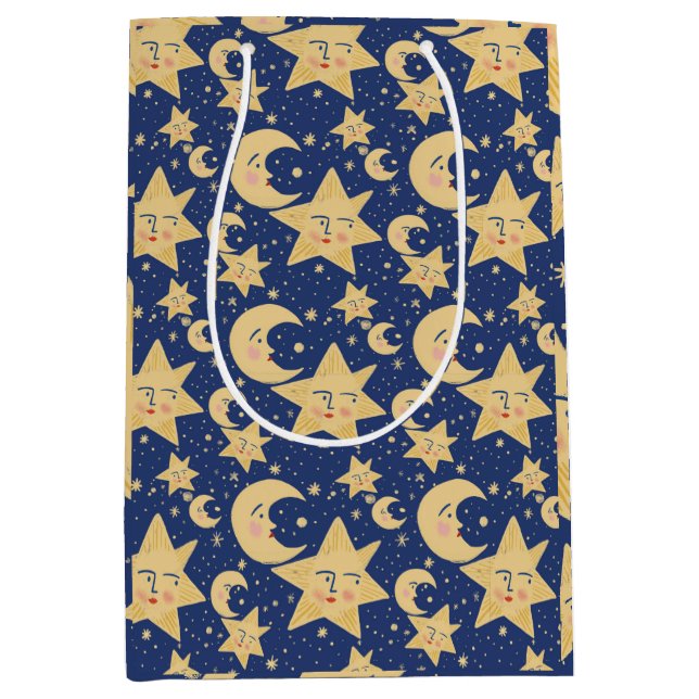 Sacola Para Presentes Média Retro Whimsy Gótico Celestial (Frente)