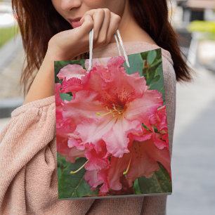 Sacola Para Presentes Média Rhododendron Bloom Rosa Floral