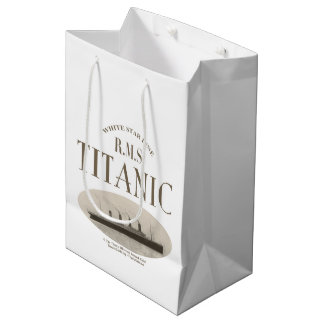 Sacola Para Presentes Média RMS Titanic Ghost Ship Sepia Medium Gift Bag White