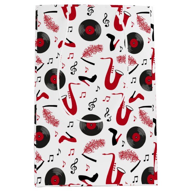 Sacola Para Presentes Média Roaring 1920 Art Deco (Frente)