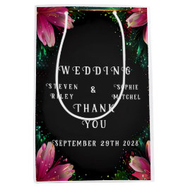 Sacola Para Presentes Média Romance Brilhante: Um Tema De Casamento Floral De 