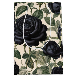 Sacola Para Presentes Média **"Romance Escuro: Rosas Provinciais da Vintagem N