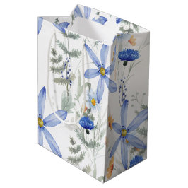 Sacola Para Presentes Média Romantic purple botanical wallpaper