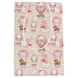 Sacola Para Presentes Média Rosa chá de fraldas