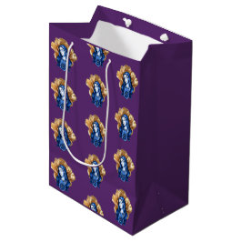 Sacola Para Presentes Média Rosa Dourada Azul Mãe Maria Rica Ameixa Profunda F
