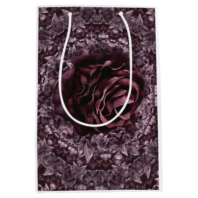 Sacola Para Presentes Média Rosa Mandala (Frente)