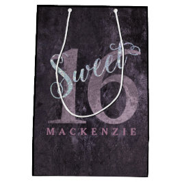 Sacola Para Presentes Média Rosa Rosa Rosa Rosa com 16 Poeira | Doce 16 Glitte