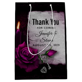 Sacola Para Presentes Média Rosa, Vela, Pergaminho e Casamento Gótico