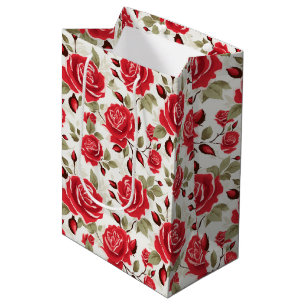 Sacola Para Presentes Média Rosa vermelha Gift Bag