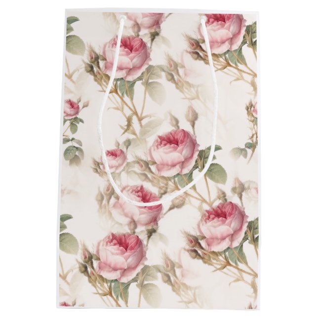 Sacola Para Presentes Média Rosas (Verso)