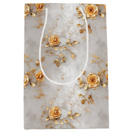 Sacola Para Presentes Média Rosas Amarelas Românticas