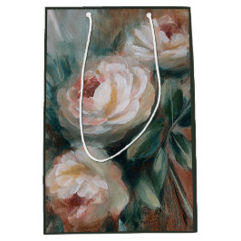 Sacola Para Presentes Média Rosas Brancas