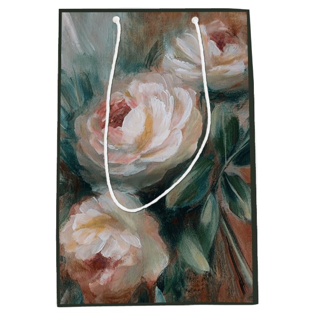 Sacola Para Presentes Média Rosas Brancas (Frente)