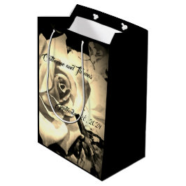 Sacola Para Presentes Média Rosas Elegantes Monogramadas