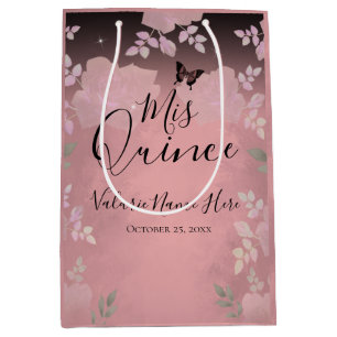 Sacola Para Presentes Média Rosas ricos Quinceanera Cor-de-rosa Saco de Presen