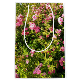 Sacola Para Presentes Média Rosas rosa na floração