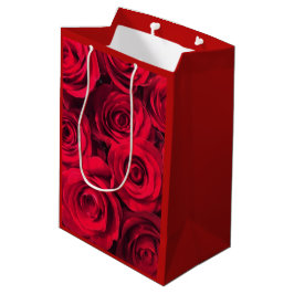 Sacola Para Presentes Média Rosas vermelhos escuro