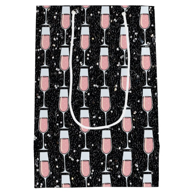 Sacola Para Presentes Média Rose Wine Pattern (Verso)