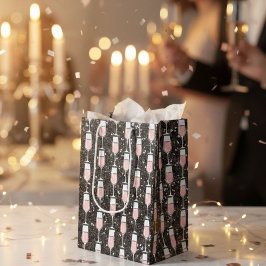 Sacola Para Presentes Média Rose Wine Pattern