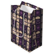 Rótulos e Morcegos Góticos de Halloween Roxo Vinta