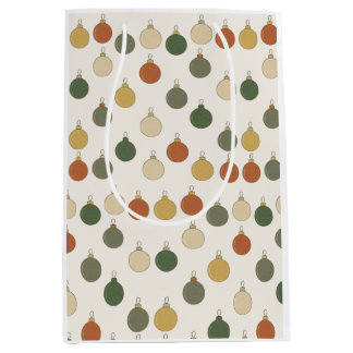 Sacola Para Presentes Média Round Baubles Pattern			