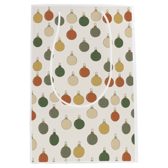 Sacola Para Presentes Média Round Baubles Pattern			 (Frente)