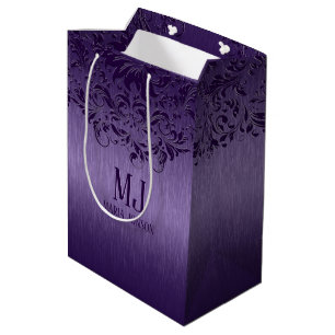 Sacola Para Presentes Média Roxo Metálico Roxo Lace Roxo de Alumínio